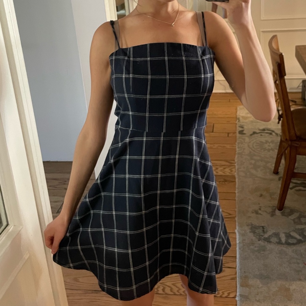 Navy checkered Lulu’s minidress, Small